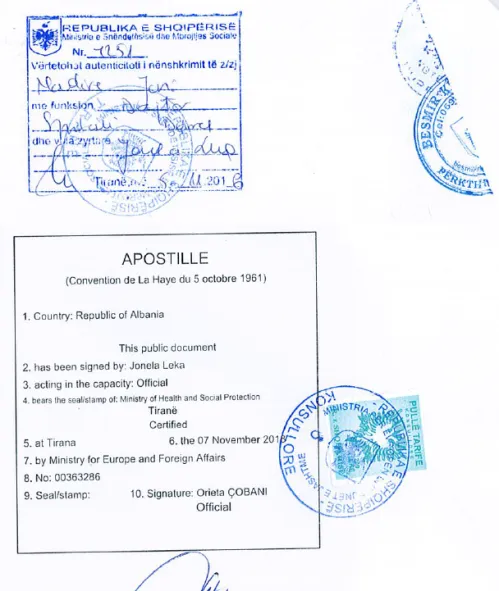 Arnavutluk Apostil