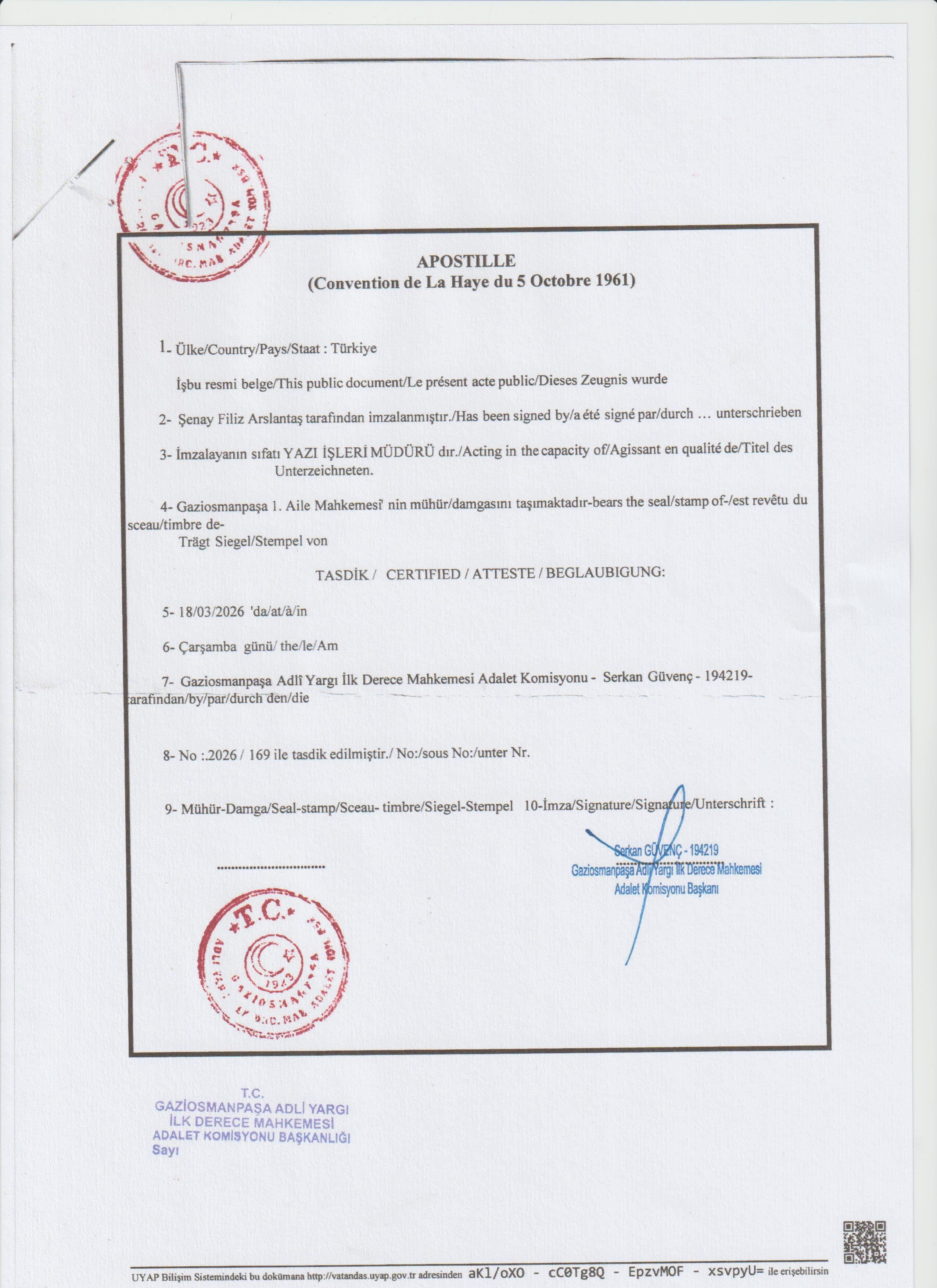 Apostilli mahkeme kararı