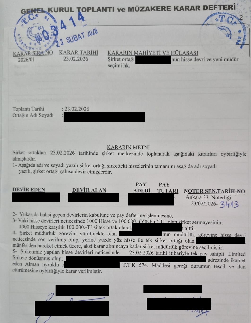 Yönetim Kurulu / Genel Kurul Kararları Yönetim Kurulu / Genel Kurul Kararları