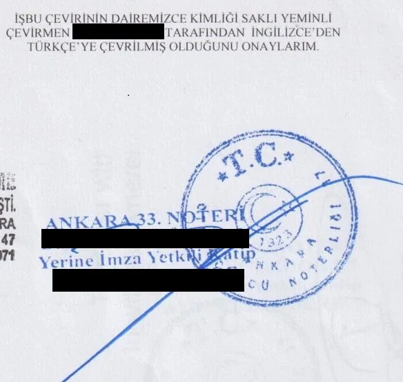 Türkiye'de noter onaylı tercüme