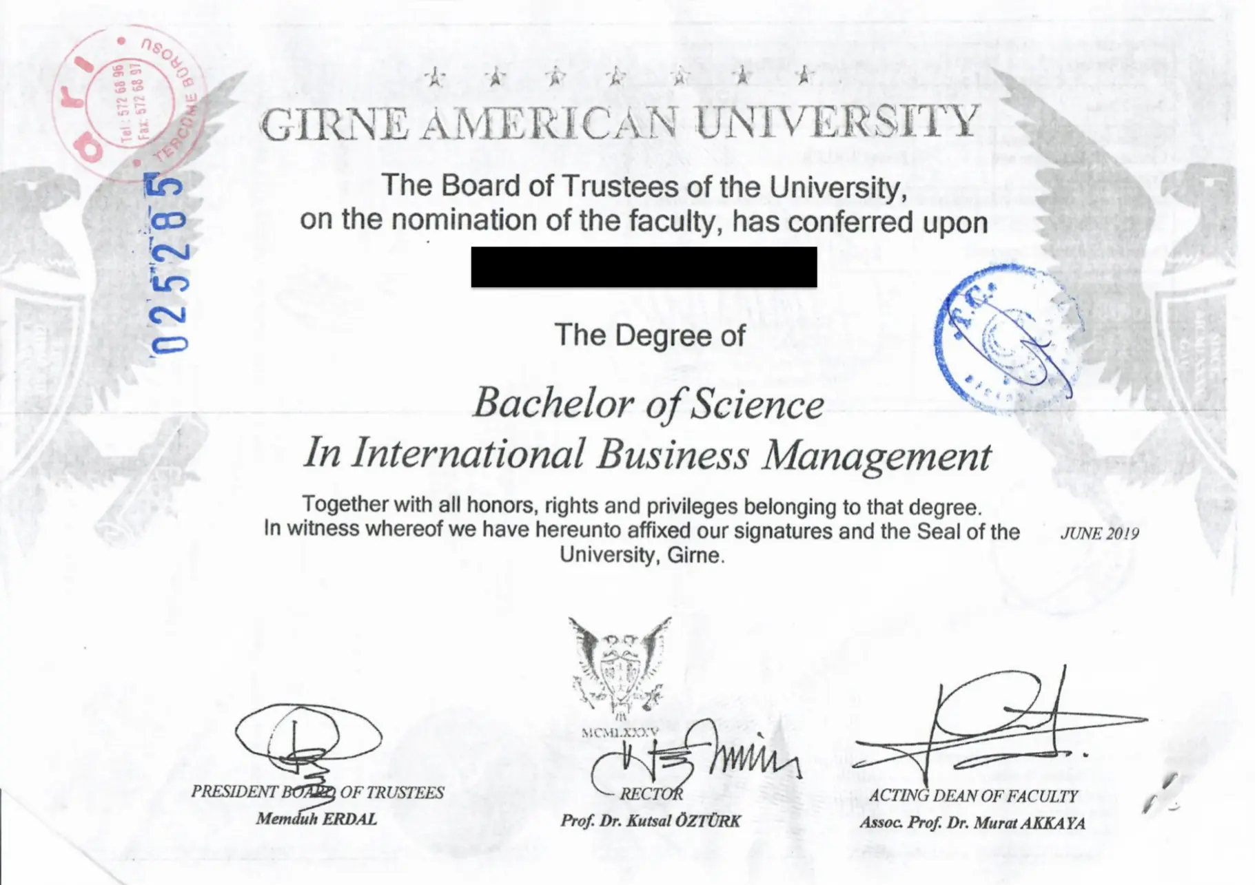 Kuzey Kıbrıs'tan Diploma