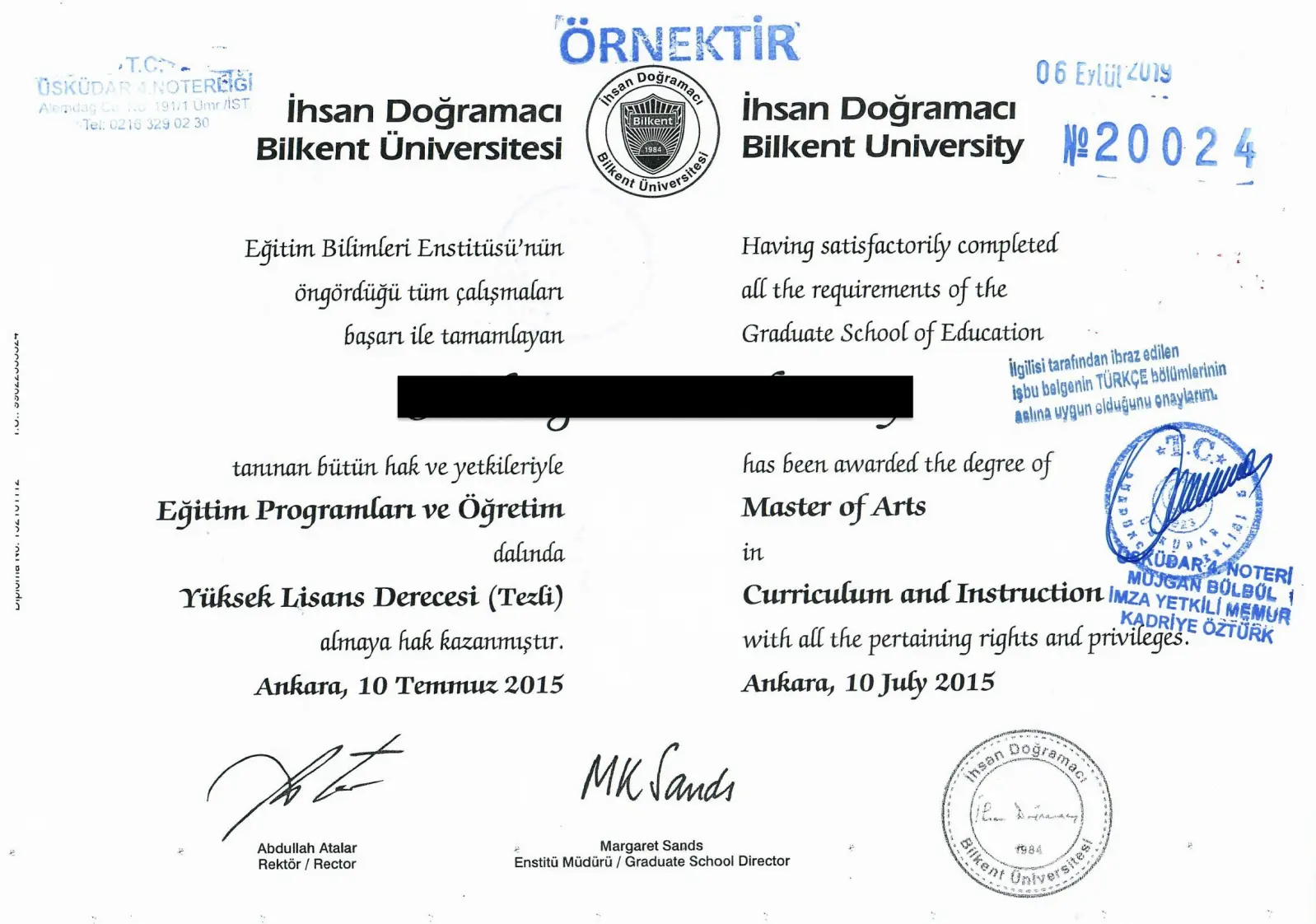 Türkiye'den Diploma