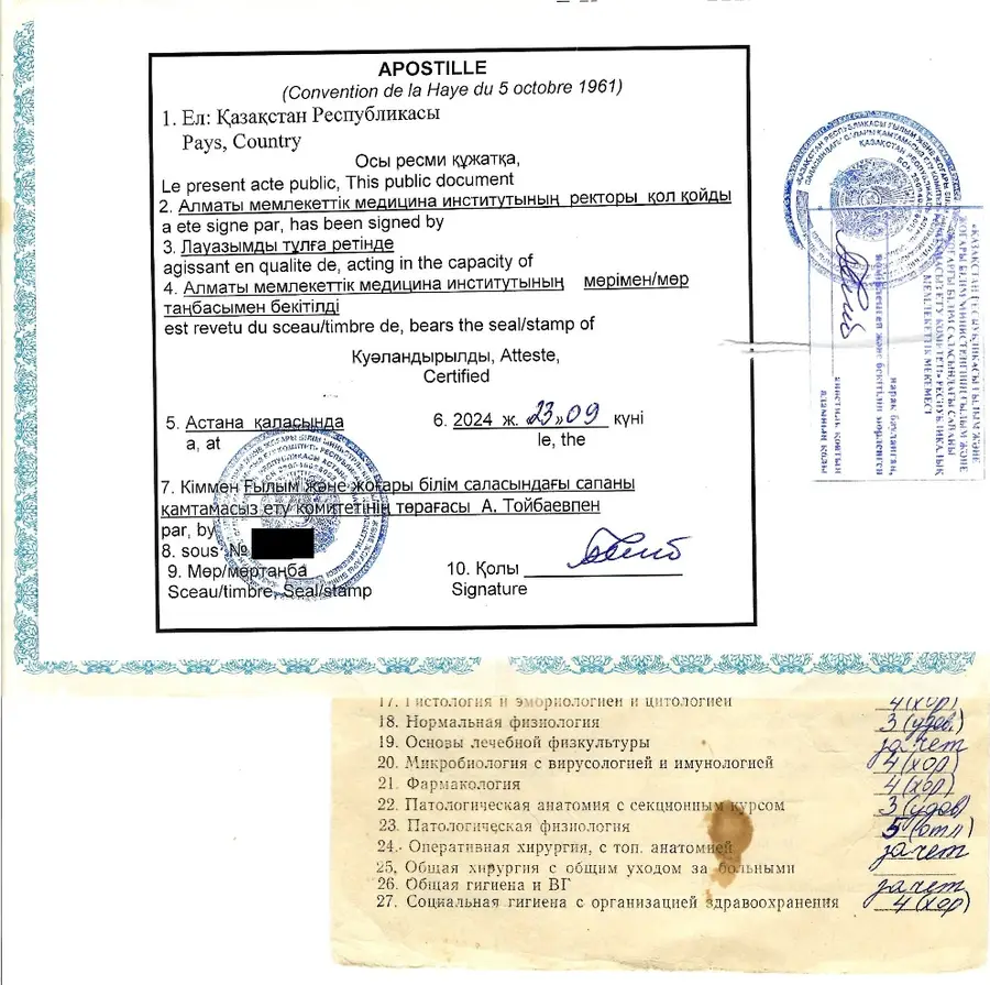 Kazakistan eğitim belgelerine apostil Kazakistan eğitim belgelerine apostil